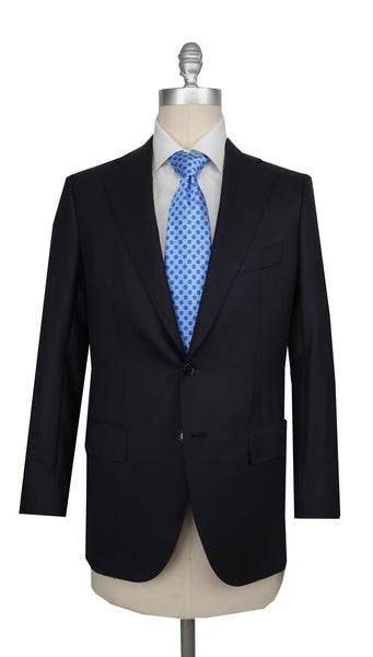 $7500 Cesare Attolini Dark Blue Super 160's Solid Suit - (CA24265) - Parent
