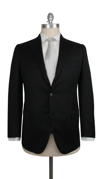 Cesare Attolini Black Wool Solid Suit - (CA103232) - Parent