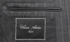 Cesare Attolini Dark Gray Wool Blend Striped Suit - (CA2162211) - Parent