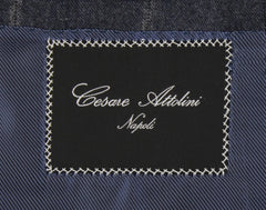 $8250 Cesare Attolini Dark Blue Wool Window Pane Suit - (CA829265) - Parent