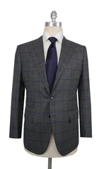 $6550 Cesare Attolini Gray Wool Window Pane Suit - 40/50 - (CA829264)