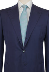 $6000 Cesare Attolini Navy Blue Sea Island Cotton Solid Suit - (CA24263) - Parent