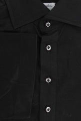 $514 Cesare Attolini Black Solid Cotton Polo - (CA81263) - Parent