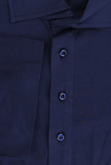 $514 Cesare Attolini Navy Blue Solid Cotton Polo - (CA81264) - Parent