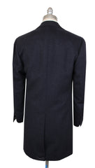 $6000 Cesare Attolini Dark Blue Wool Solid Coat - (CA521251) - Parent