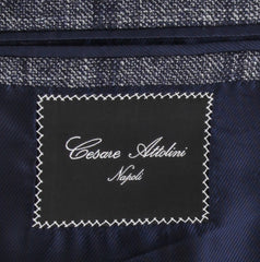 $5750 Cesare Attolini Blue Window Pane Sportcoat - (IS1021266) - Parent