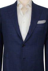 $5400 Cesare Attolini Navy Blue Wool Blend Melange Sportcoat - (CA87254) - Parent