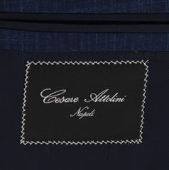 $5400 Cesare Attolini Navy Blue Wool Blend Melange Sportcoat - (CA87254) - Parent