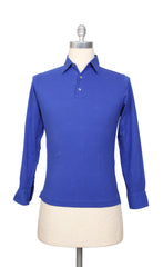 Cesare Attolini Blue Solid Cotton Polo - Small/48 - (CA615233)