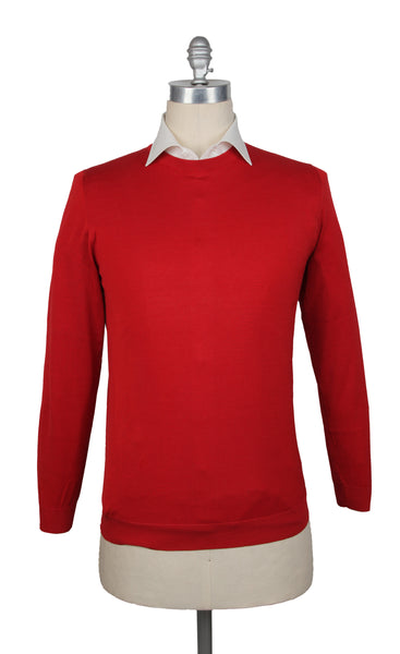 Cesare Attolini Red Cotton Crewneck Sweater - (CA419238) - Parent