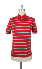 Cesare Attolini Red Striped Cotton Polo - Medium/50 - (CA52233)
