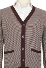 Cesare Attolini Brown Cashmere V-Neck Cardigan - (CA112236) - Parent