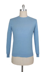 $1268 Cesare Attolini Light Blue Cashmere Crewneck Sweater - (CA214265) - Parent