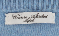 $1268 Cesare Attolini Light Blue Cashmere Crewneck Sweater - (CA214265) - Parent