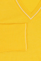 Cesare Attolini Yellow Cashmere Blend V-Neck Sweater - (CA1219231) - Parent