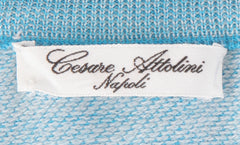 Cesare Attolini Light Blue Wool Blend V-Neck Sweater - (CA1219236) - Parent