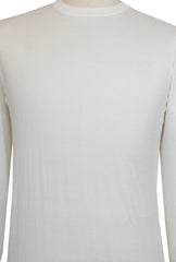 $904 Cesare Attolini White Cotton Crewneck Sweater - (CA214261) - Parent