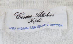 $904 Cesare Attolini White Cotton Crewneck Sweater - (CA214261) - Parent