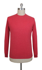 $1268 Cesare Attolini Red Cotton Crewneck Sweater - XXL/56 - (CA214263)