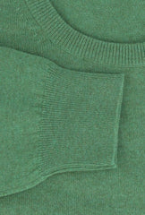 $1268 Cesare Attolini Green Cashmere Crewneck Sweater - (CA214266) - Parent