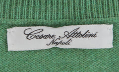 $1268 Cesare Attolini Green Cashmere Crewneck Sweater - (CA214266) - Parent