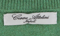 $1268 Cesare Attolini Green Cashmere Crewneck Sweater - (CA214266) - Parent