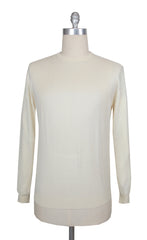 $1268 Cesare Attolini Beige Cashmere Crewneck Sweater - (CA214264) - Parent