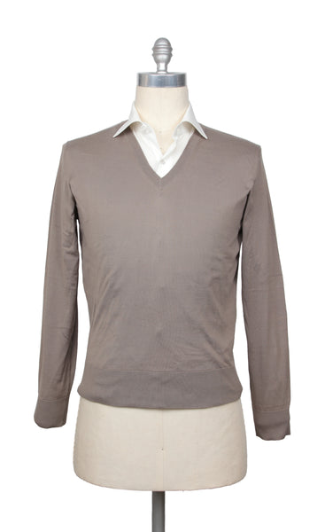 Cesare Attolini Light Brown Sea Island Cotton Sweater - (CA17232) - Parent