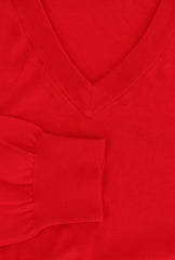 Cesare Attolini Red Sea Island Cotton V-Neck Sweater - (CA1122310) - Parent