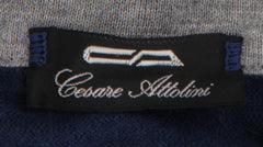 $1885 Cesare Attolini Navy Blue Cashmere Blend Polo Sweater - (CA321264) - Parent