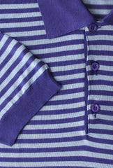 Cesare Attolini Blue Striped Silk Polo - (CA69222) - Parent