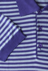 Cesare Attolini Blue Striped Silk Polo - (CA69222) - Parent
