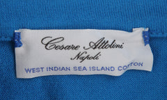 $1560 Cesare Attolini Blue Solid Cotton Polo - (CA81268) - Parent