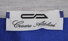 $1625 Cesare Attolini Blue Cashmere Blend Polo Sweater - (CA321263) - Parent