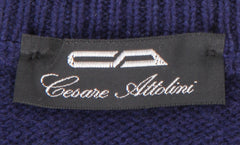 Cesare Attolini Navy Blue Cashmere Crewneck Sweater - (CA1219239) - Parent