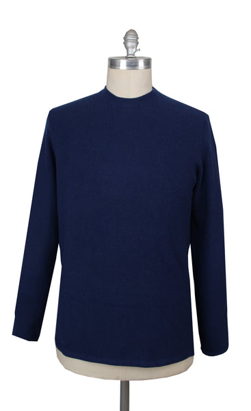 $2080 Cesare Attolini Blue Cashmere Crewneck Sweater - (CA124261) - Parent