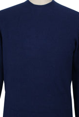 $2080 Cesare Attolini Blue Cashmere Crewneck Sweater - (CA124261) - Parent