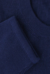 $2080 Cesare Attolini Blue Cashmere Crewneck Sweater - (CA124261) - Parent