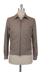 $7605 Cesare Attolini Beige Leather Solid Jacket - (CA9420243) - Parent