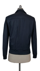 $6500 Cesare Attolini Blue Leather Solid Jacket - (CA9420241) - Parent