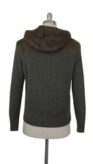 $5590 Cesare Attolini Dark Green Leather Solid Jacket - (CA725242) - Parent