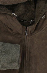 $5590 Cesare Attolini Dark Green Leather Solid Jacket - (CA725242) - Parent