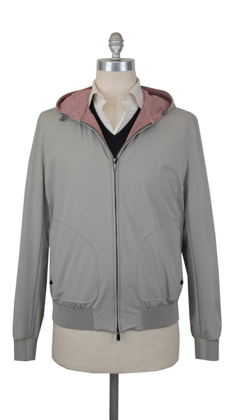 $3510 Cesare Attolini Light Gray Solid Windbreaker - (CA725241) - Parent