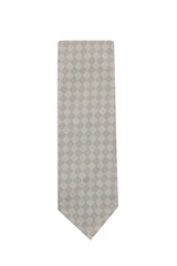 Cesare Attolini Beige Check Silk Tie (150)