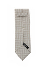 Cesare Attolini Beige Check Silk Tie (150)
