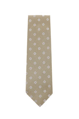 Cesare Attolini Beige Floral Silk Tie (1513)
