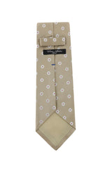 Cesare Attolini Beige Floral Silk Tie (1513)