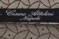 Cesare Attolini Beige Geometric Silk Tie (1521)