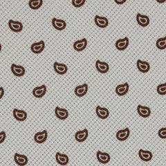 Cesare Attolini Beige Paisley Silk Tie (1511)
