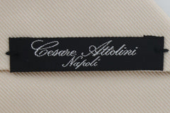 Cesare Attolini Cream Solid Silk Tie (1505)